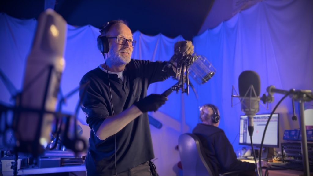Foley artist hitting large metal keys.
foleyartist.uk